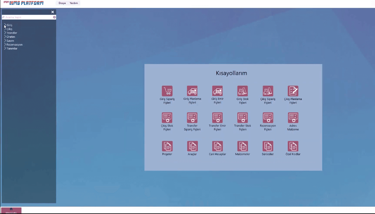 Logo WMS Platform Yazılımı Ekran Görüntüleri