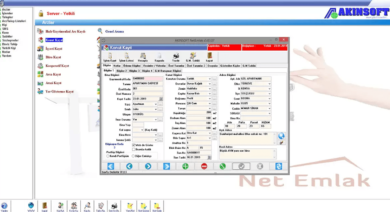 NetEmlak  Yazılımı Ekran Görüntüleri