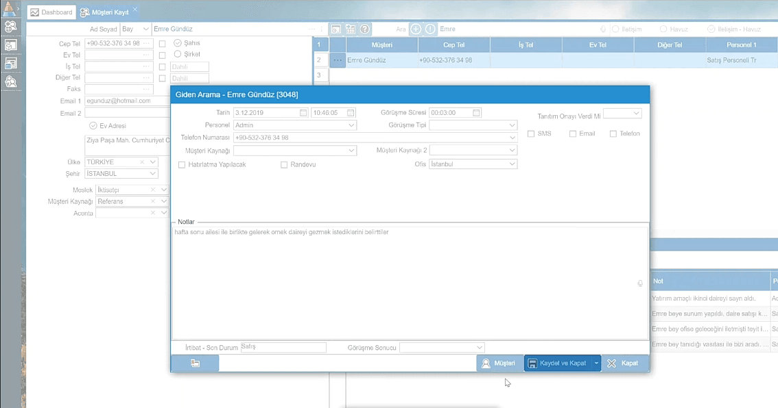 Prisim CRM Yazılımı Ekran Görüntüleri